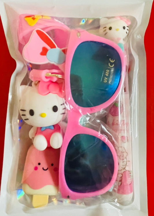 Hello Kitty Party Favor Bag – Cute Goodie Bag with Keychain, Pen, Sunglasses & Lip Balm