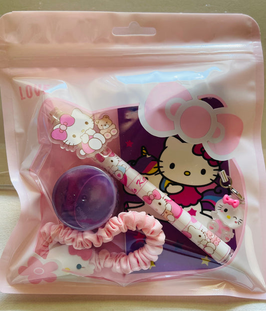 Hello Kitty Party Favor Bag – Sanrio Goodie Bag with Keychain, Pen, Notepad & Hair Tie